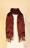 Boiled Wool Scarf, Garnet
