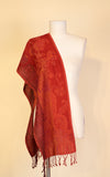 Boiled Wool Scarf, Red Multi