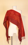 Boiled Wool Scarf, Red Multi