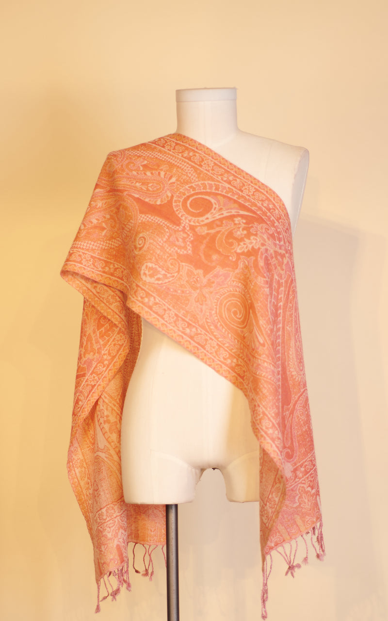 Boiled Wool Scarf, Peach by Passementrie