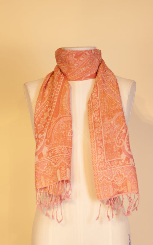 Boiled Wool Scarf, Peach