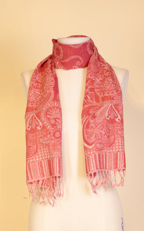 Boiled Wool Scarf, Salmon