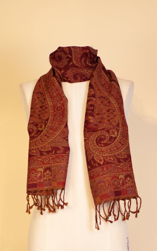 Boiled Wool Scarf, Garnet
