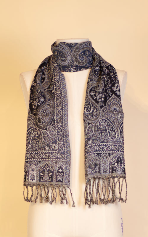 Boiled Wool Scarf, Purple Multi