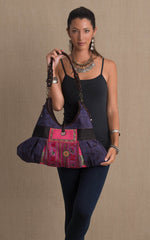 Hill Tribe Hobo Bag, Purple
