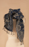 Boiled Wool Shawl, Azure All Over