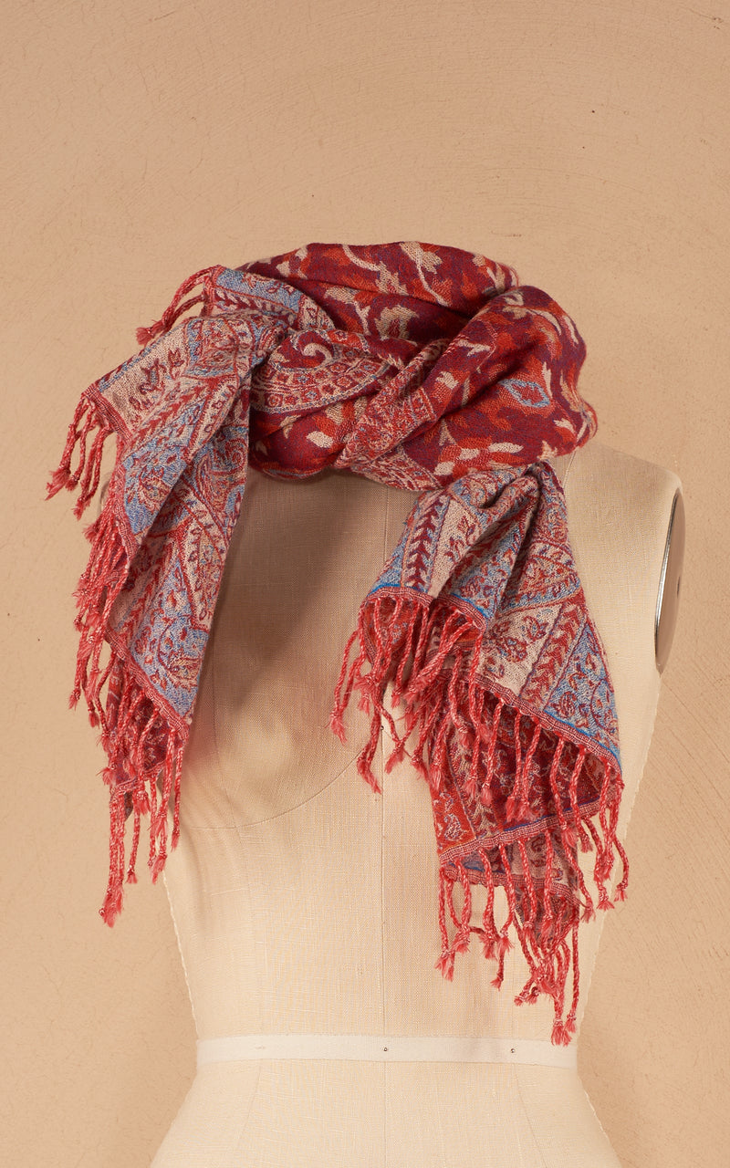Boiled Wool Shawl, Indian Red