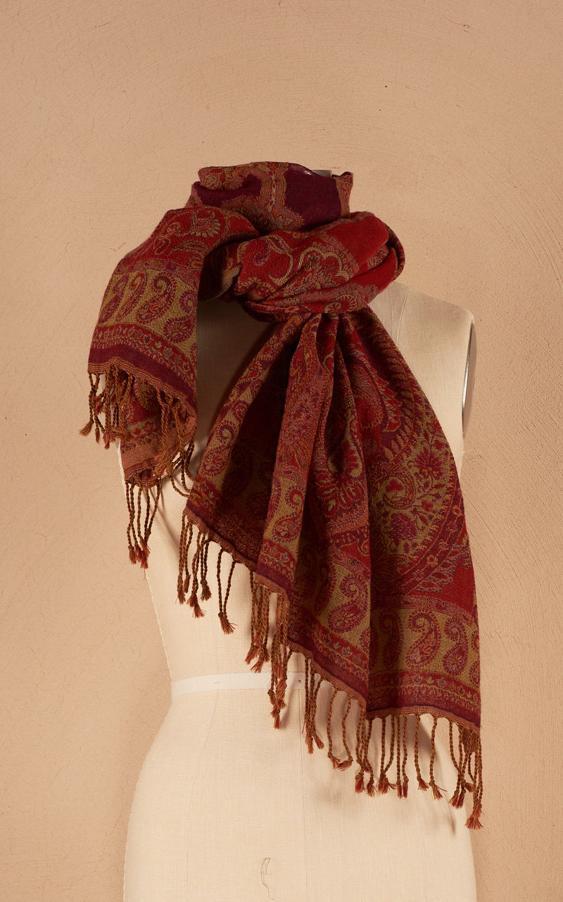Boiled Wool Shawl, Persian Red
