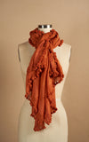 Pom Pom Shawl, Burnt Orange