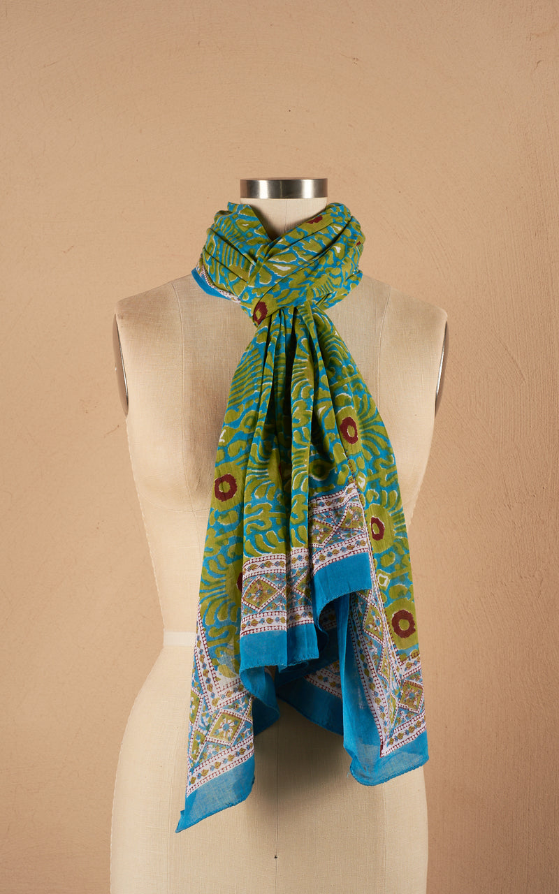 Sarong/Shawl, Chartreuse Ikat