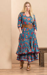 Santa Fe Dress, Long, 3/4 Sleeve, Siona Floral