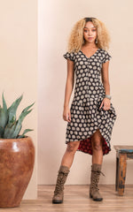 Carlota Dress, Cap Sleeve, Aziza