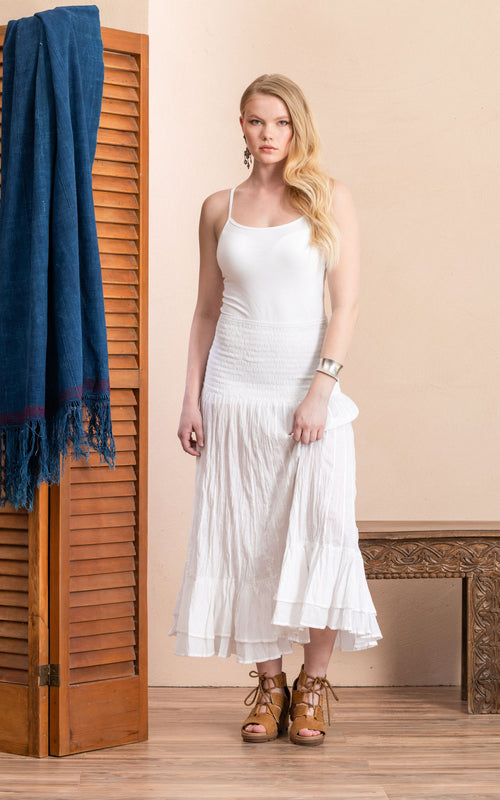 Macarena Skirt, Long, Solid White