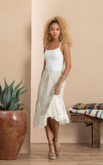 Bella Skirt, Short, Natural Linen Patchwork