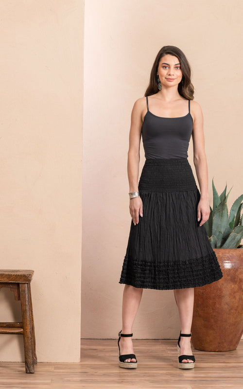 Victorian Skirt, Short, Solid Black