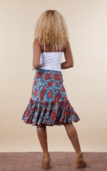 Lola Skirt, Mini, Turquoise & Orange Floral