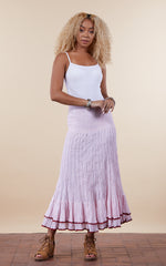 Macarena Skirt, Long, Pink Stripe