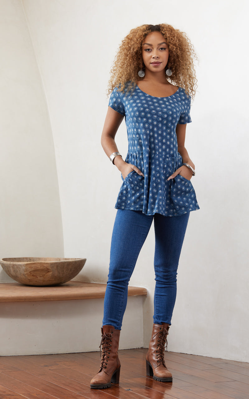polka dot peplum blouse