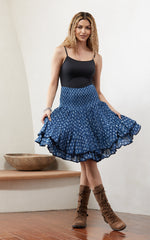 Macarena Skirt, Mini, Flower Dot Indigo