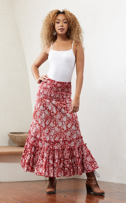 Lola Skirt, Long, Desert Rose