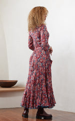 Santa Fe Dress, Maxi, 3/4 Sleeve, Gypsy Red
