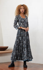Santa Fe Dress, Maxi, Long Sleeve, Carico Floral