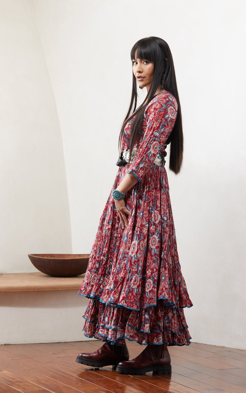 red gypsy dress New.afro-bohemian Red African Print Gypsy Inspired Dress - Red
