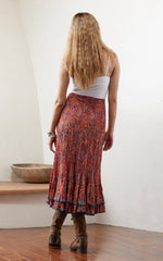 Macarena Skirt, Short, Orange & Sage Rose